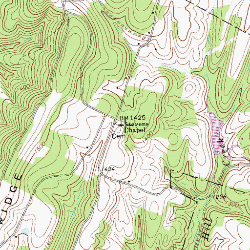 Topographic Map of Stevens Chapel, PA
