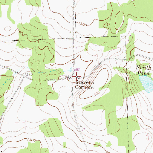 Topographic Map of Stevens Corners, PA