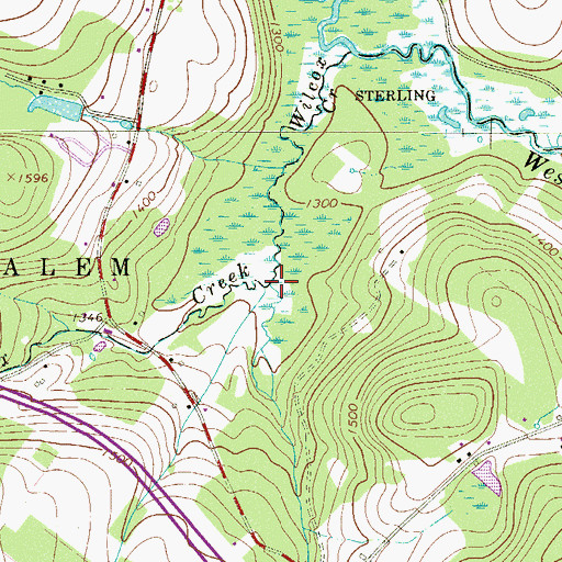 Topographic Map of Stevens Creek, PA