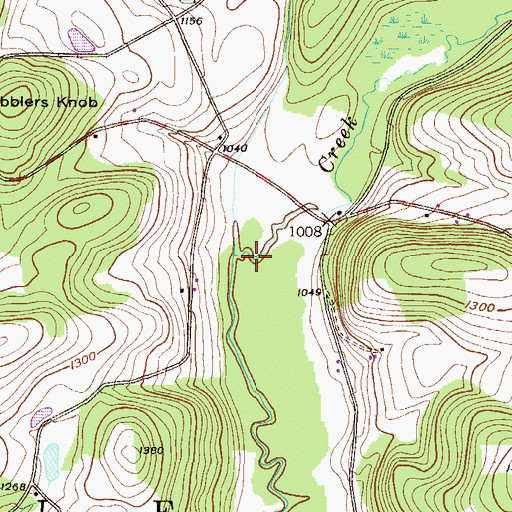 Topographic Map of Stevens Creek, PA