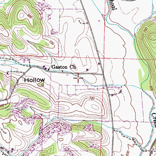 Topographic Map of Gaston Hollow, AL