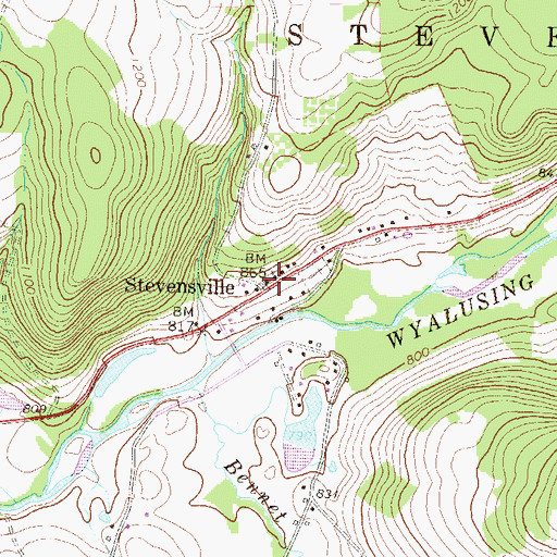 Topographic Map of Stevensville, PA