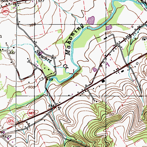 Topographic Map of Stewart Creek, PA
