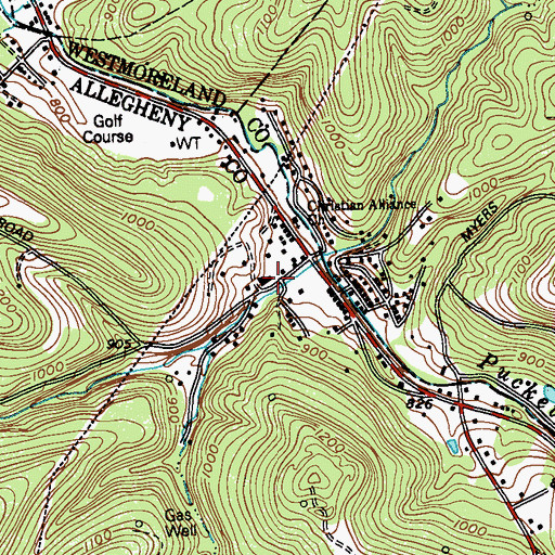 Topographic Map of Stewart School, PA