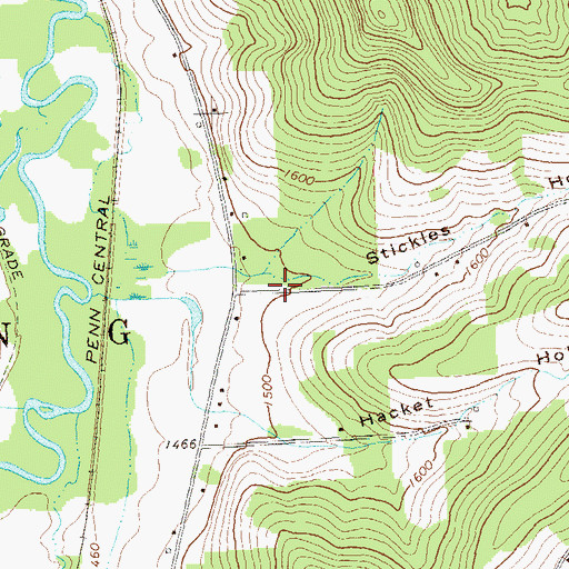 Topographic Map of Stickles Hollow, PA