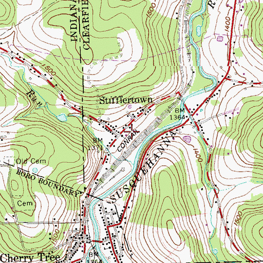 Topographic Map of Stifflertown, PA