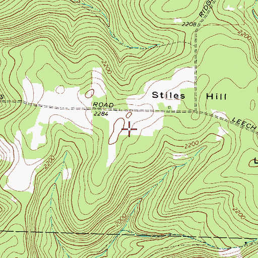 Topographic Map of Stiles Hill, PA