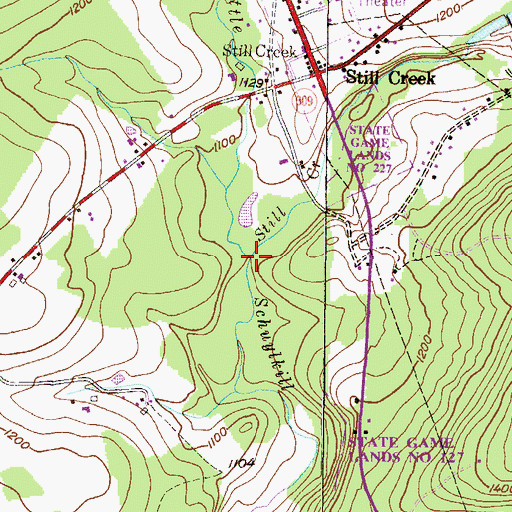 Topographic Map of Still Creek, PA