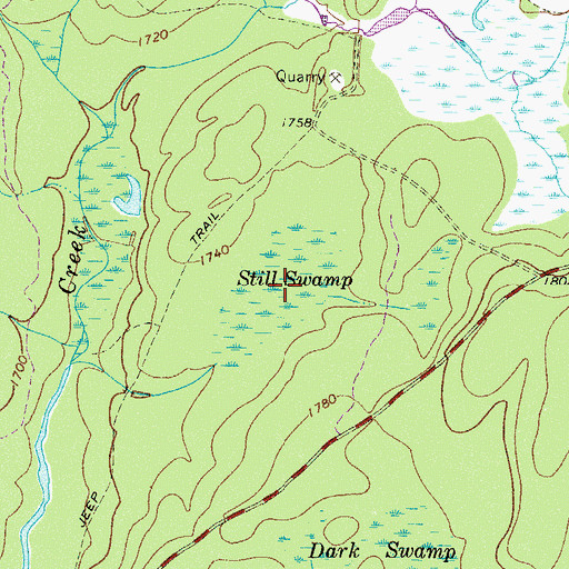 Topographic Map of Still Swamp, PA