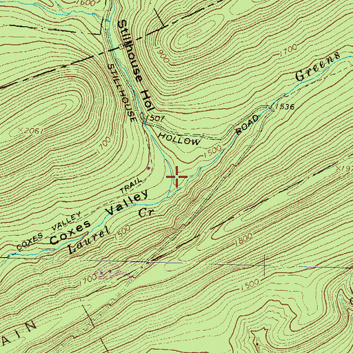 Topographic Map of Stillhouse Hollow, PA