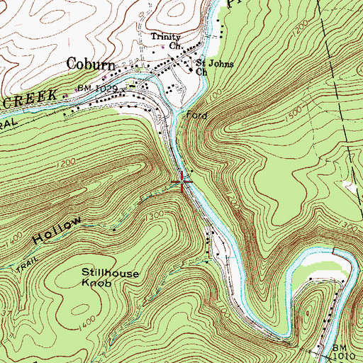 Topographic Map of Stillhouse Hollow, PA
