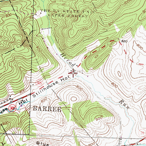 Topographic Map of Stillhouse Hollow, PA