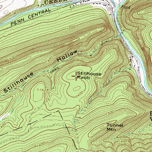 Topographic Map of Stillhouse Knob, PA