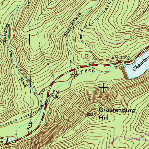 Topographic Map of Stillhouse Run, PA