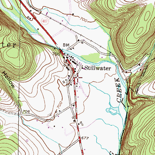 Topographic Map of Stillwater, PA
