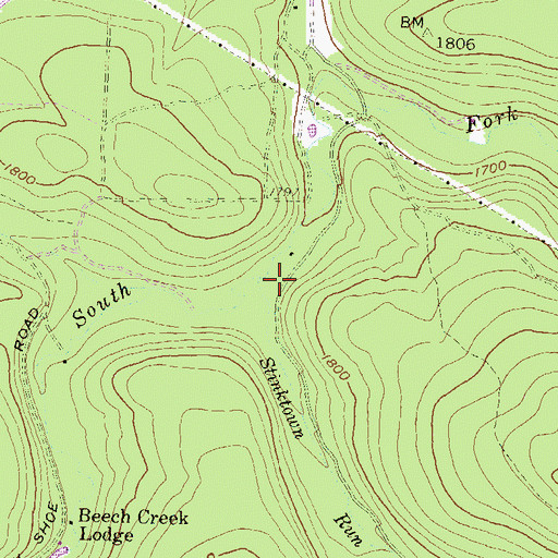 Topographic Map of Stinktown Run, PA