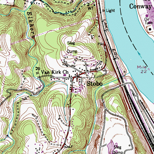Topographic Map of Stobo, PA