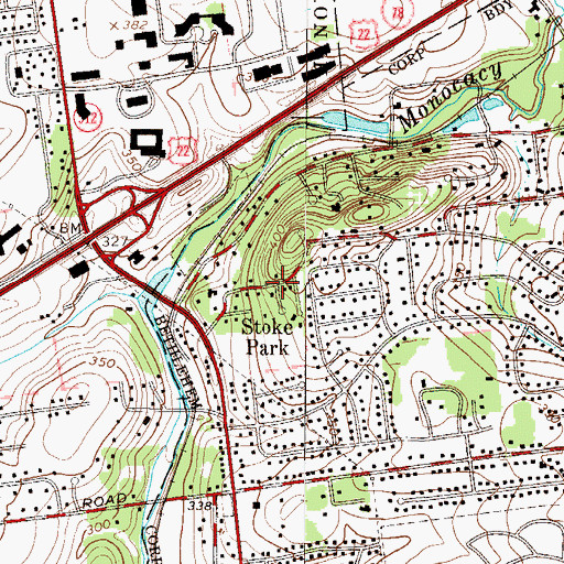 Topographic Map of Stoke Park, PA