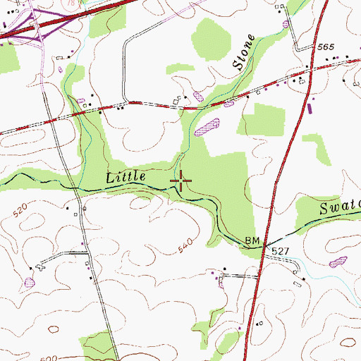 Topographic Map of Stone Creek, PA