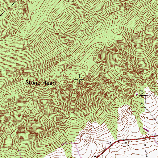 Topographic Map of Stone Head, PA