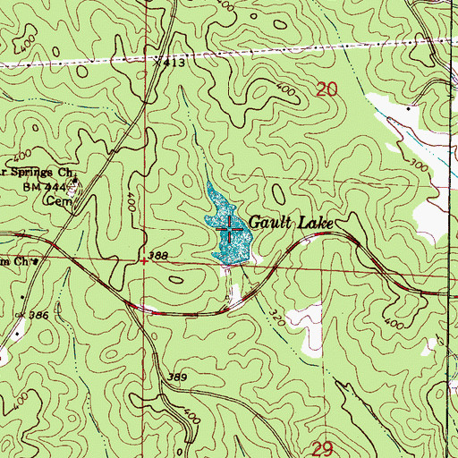 Topographic Map of Gault Lake, AL