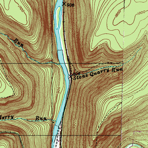 Topographic Map of Stone Quarry Run, PA