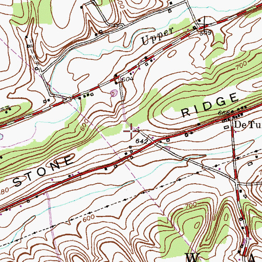Topographic Map of Stone Ridge, PA
