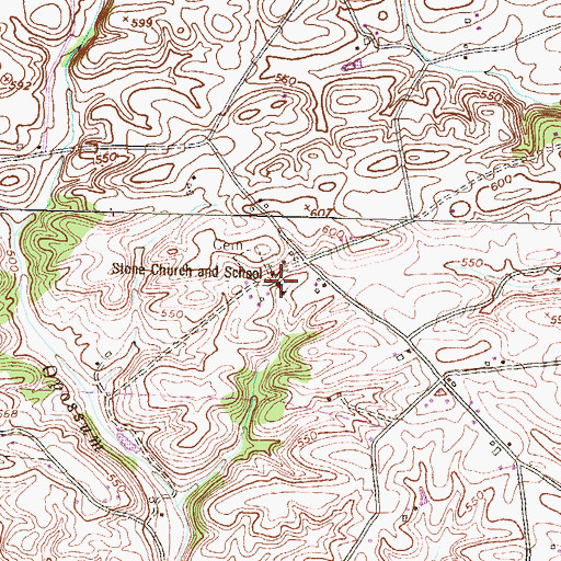 Topographic Map of Stone School, PA