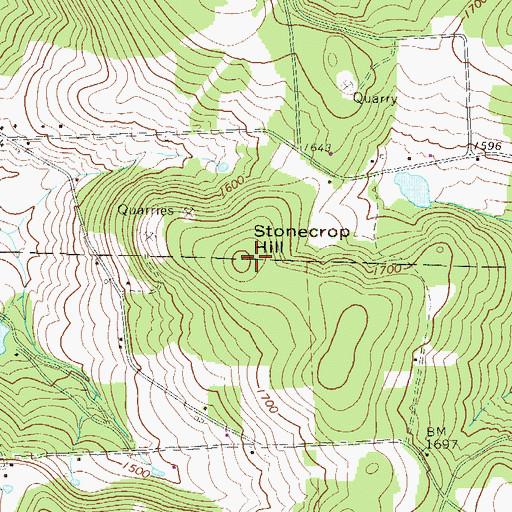 Topographic Map of Stonecrop Hill, PA