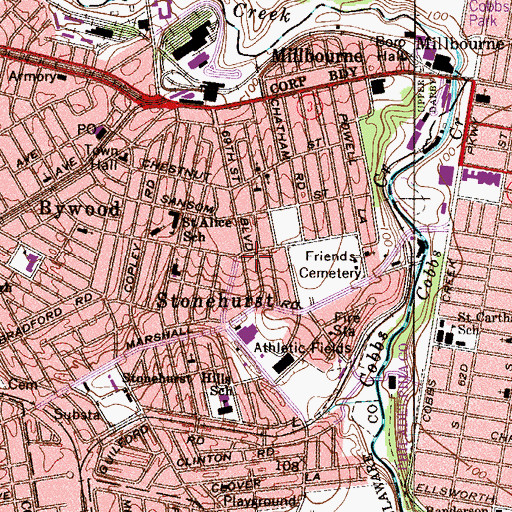 Topographic Map of Stonehurst, PA
