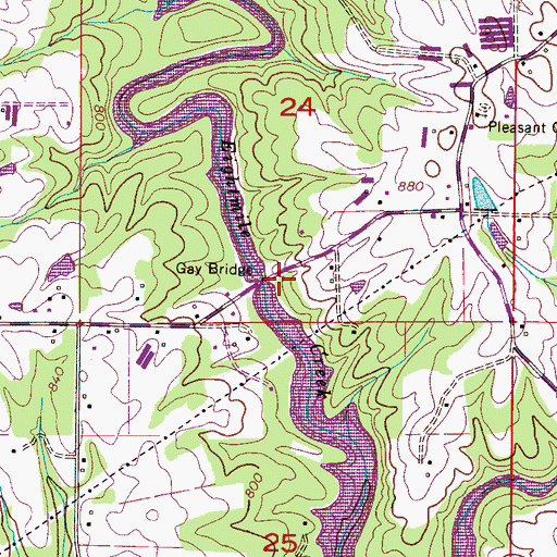 Topographic Map of Gay Bridge, AL
