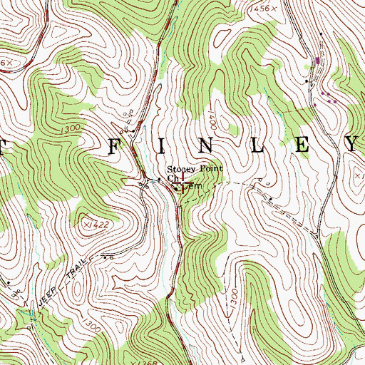 Topographic Map of Stoney Point Cemetery, PA