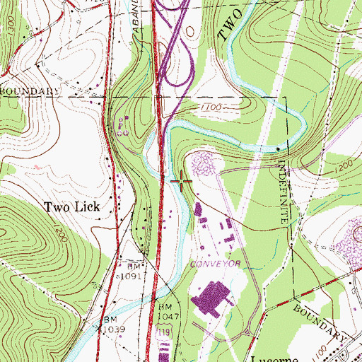 Topographic Map of Stoney Run, PA