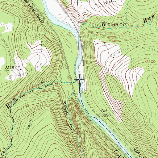 Topographic Map of Stony Batter Run, PA