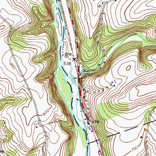 Topographic Map of Stony Brook, PA