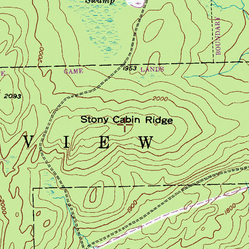 Topographic Map of Stony Cabin Ridge, PA