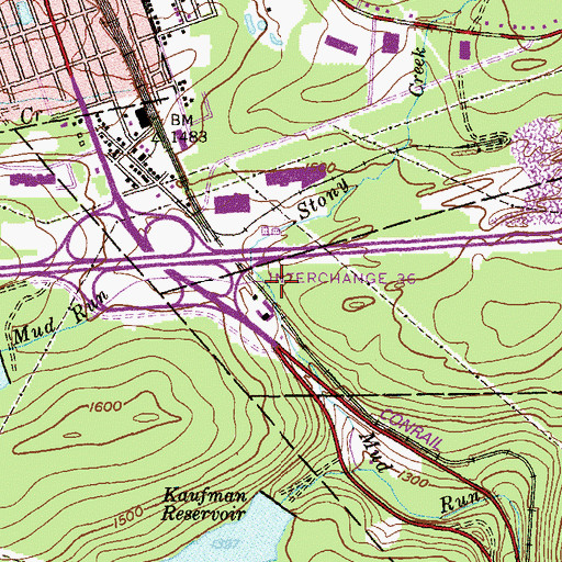 Topographic Map of Stony Creek, PA