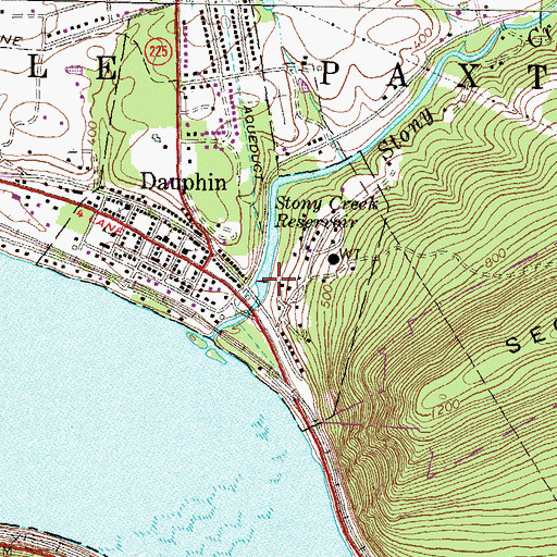 Topographic Map of Stony Creek Reservoir, PA