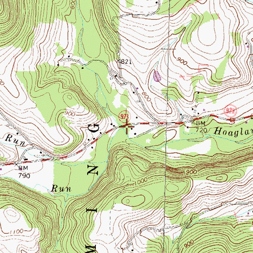 Topographic Map of Stony Gap Run, PA