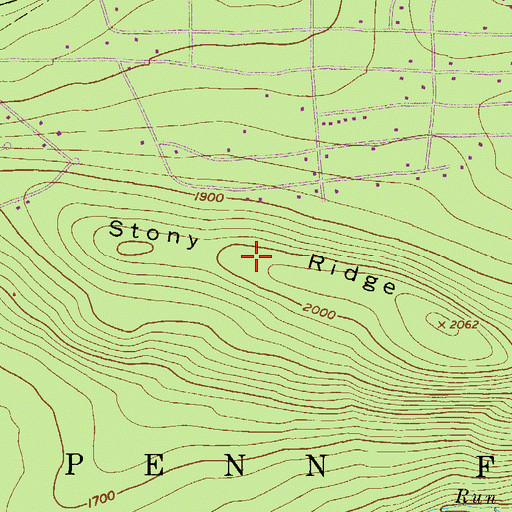 Topographic Map of Stony Ridge, PA