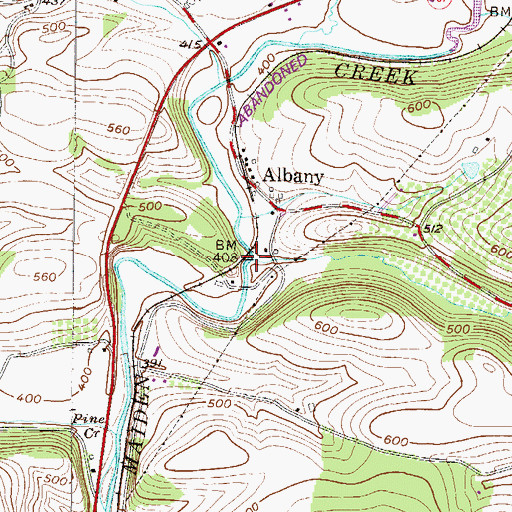 Topographic Map of Stony Run, PA