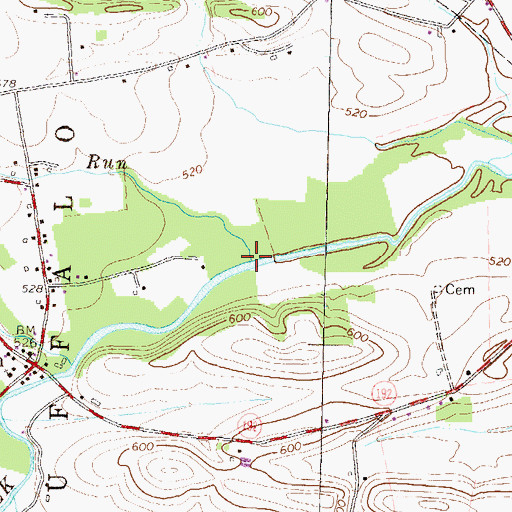 Topographic Map of Stony Run, PA