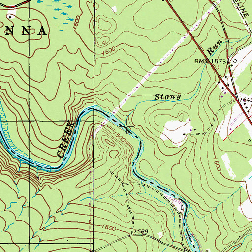 Topographic Map of Stony Run, PA