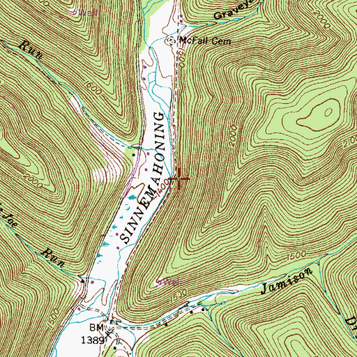 Topographic Map of Stony Run, PA