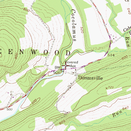 Topographic Map of Stony Run, PA