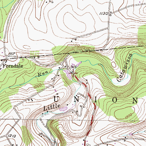 Topographic Map of Stony Run, PA