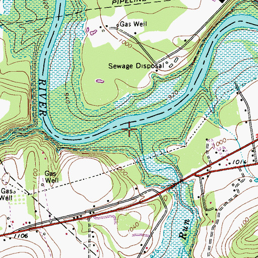 Topographic Map of Stony Run, PA
