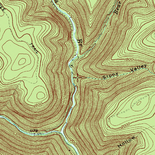 Topographic Map of Stony Valley, PA