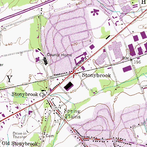 Topographic Map of Stonybrook, PA