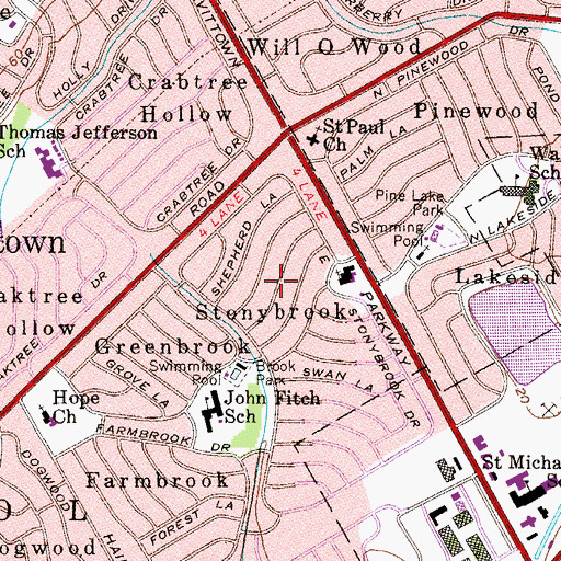 Topographic Map of Stonybrook, PA